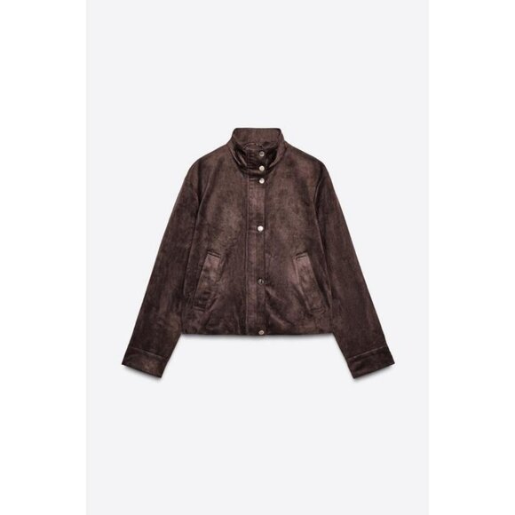 ZARA FAUX SUEDE JACKET - Picture 1 of 9